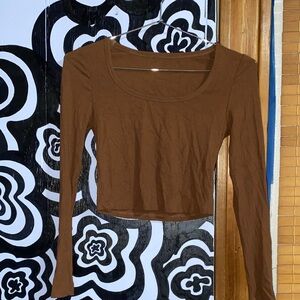 Brown Long Sleeve Women's Top